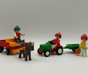 Playmobil Vintage Ponywagen und kleinem Traktor