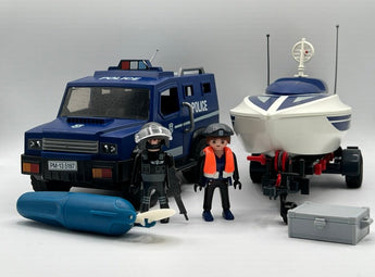 Playmobil Polizei Truck mit Speedboot - 1
