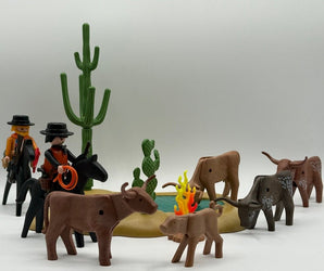 Playmobil Vintage Longhorn Rinder Wasserstelle-1