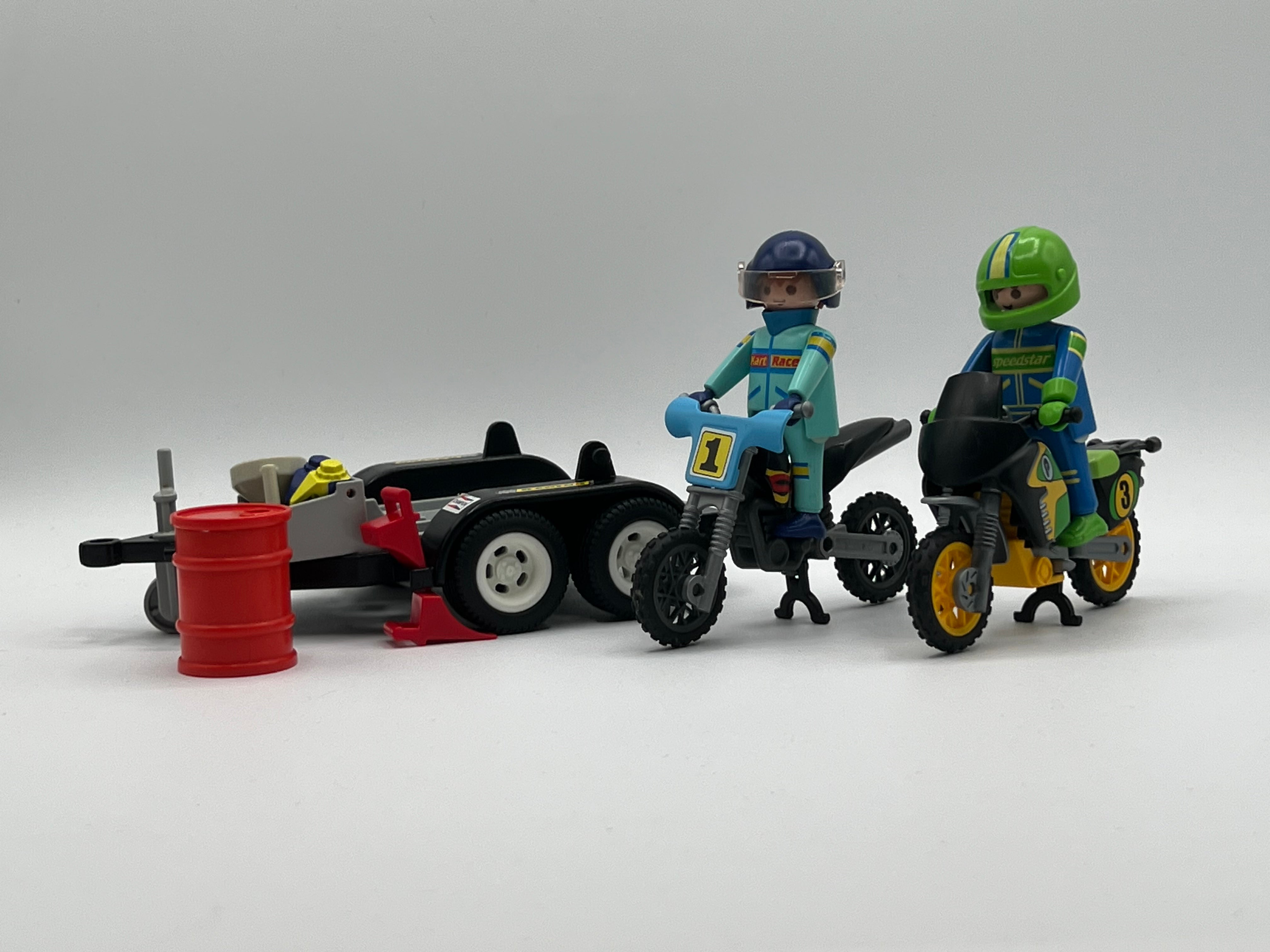 fahrradanhänger playmobil Playmobil Anhänger mit Motorräder