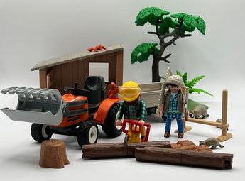 Playmobil Forstarbeiter mit Traktor - 1