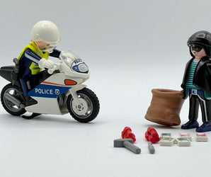 Playmobil Polizei - Motorrad: Verfolgung des Geldräubers - 1