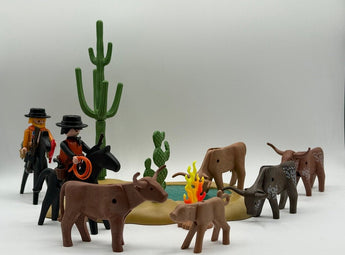 Playmobil Vintage Longhorn Rinder Wasserstelle-1